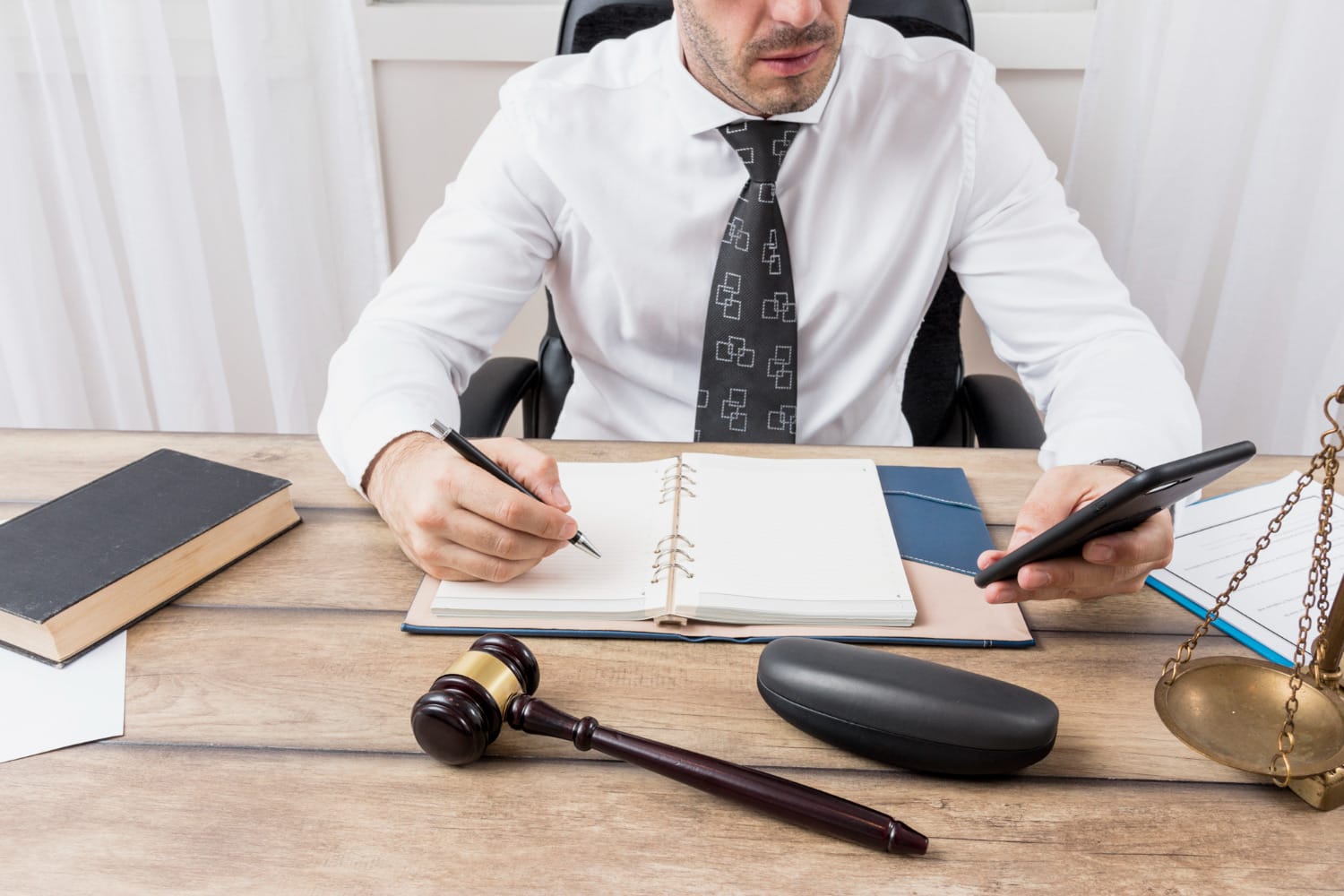 lawyer looking at documents