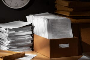documents in a box