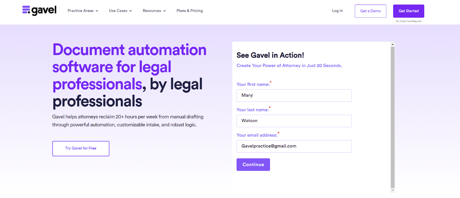 Gavel homepage