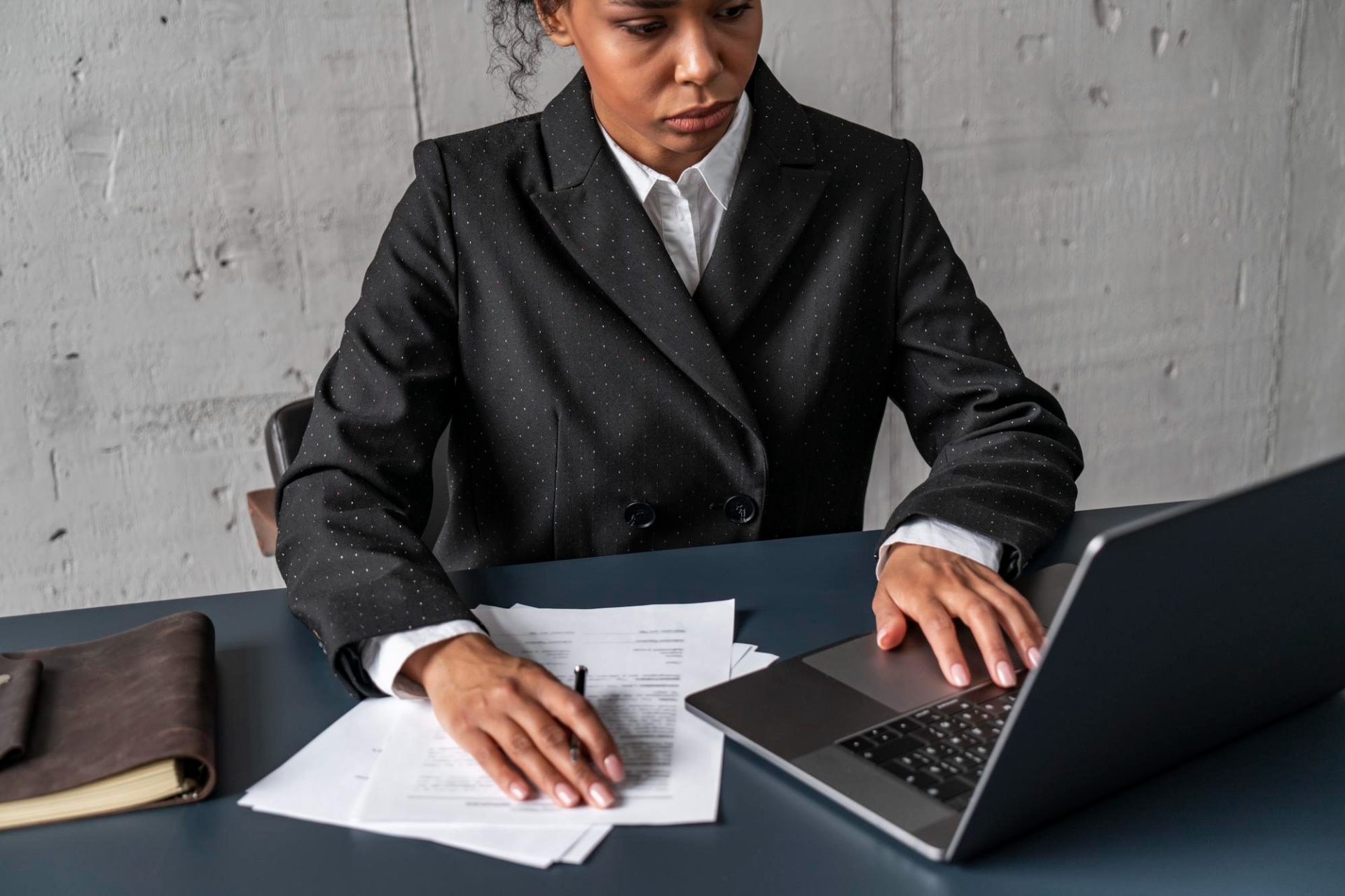 lawyer working on files