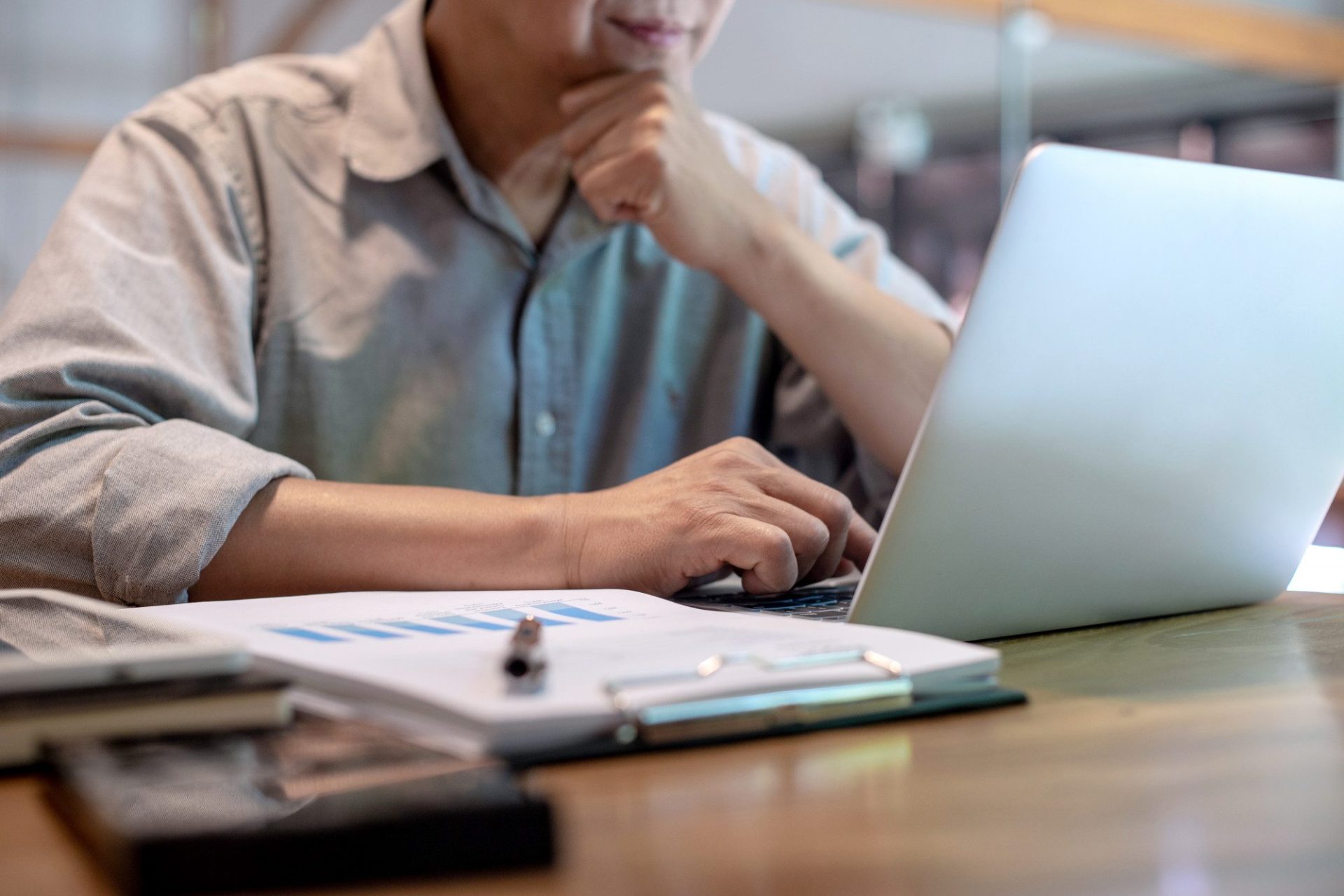 man working on a laptop