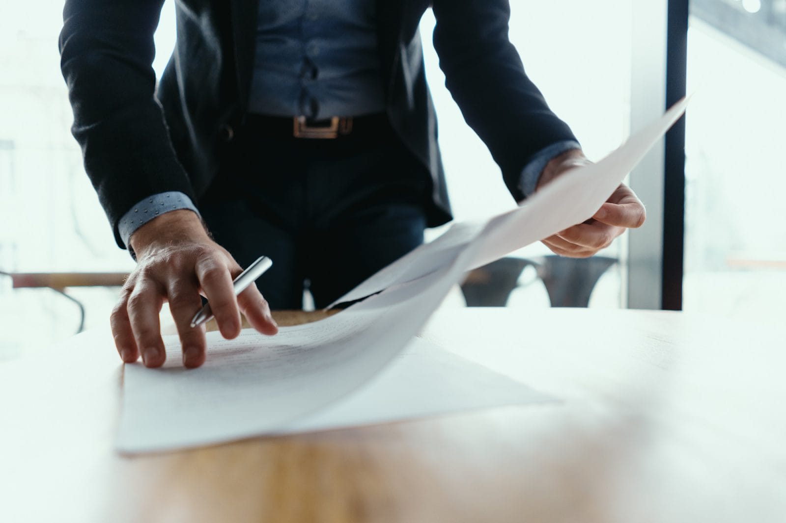 Man looking at documents