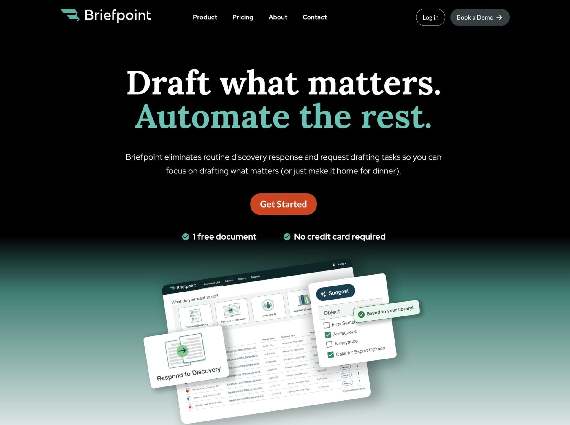 Briefpoint AI Homepage