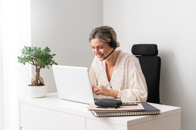 woman working in an office