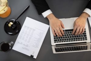 lawyer working on a laptop