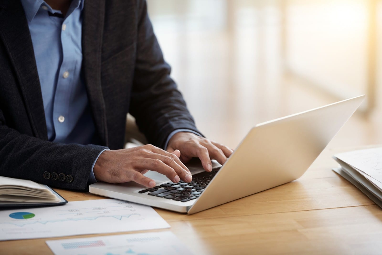 business man using a laptop