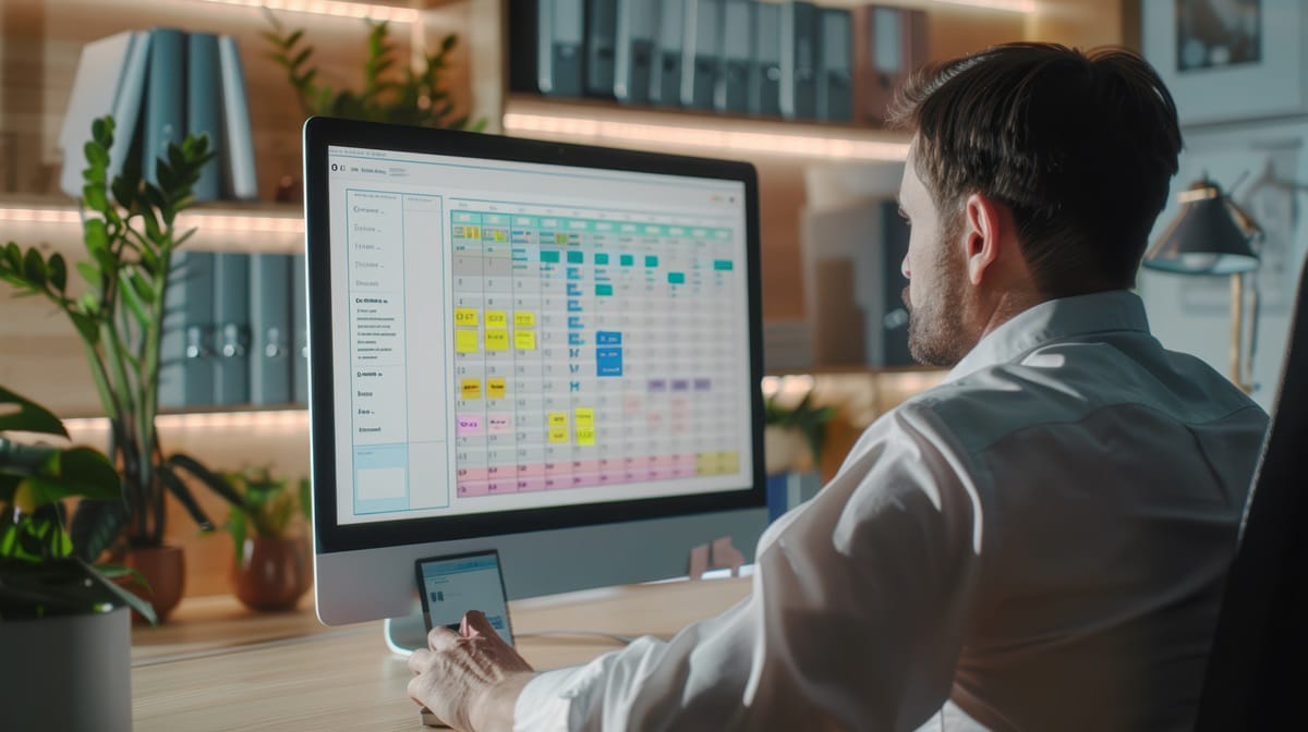 Person using task management software