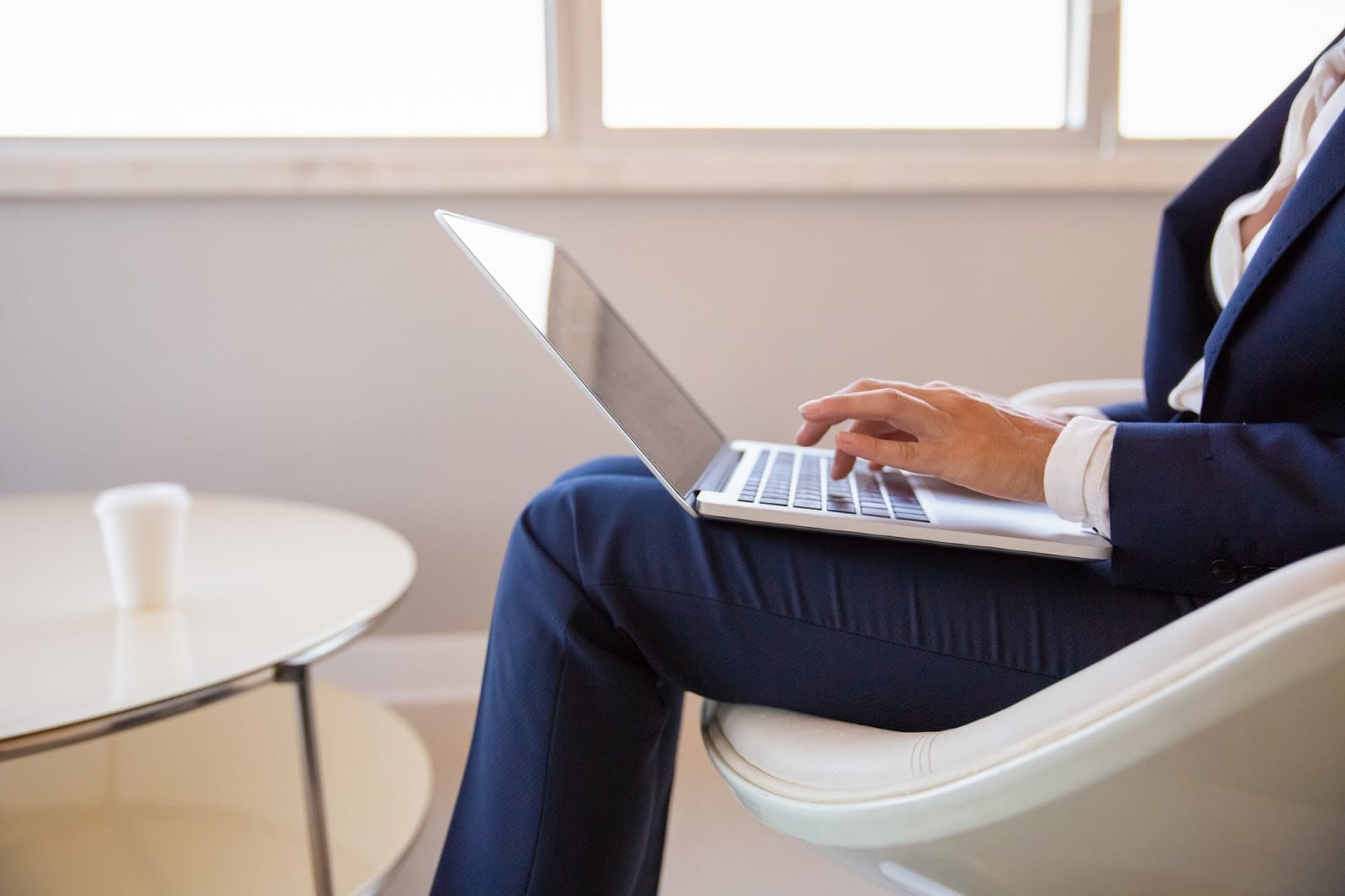 Businessman using a laptop