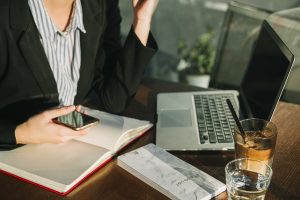 A lawyer busy at work