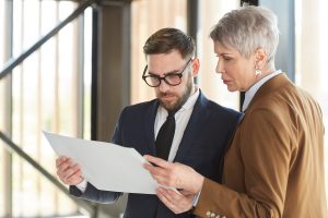 Lawyer reviewing a request for admission