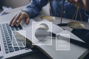 male lawyer using automation tools