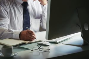 lawyer using a computer