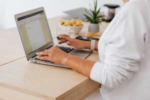 woman using a laptop