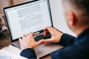 lawyer using a laptop